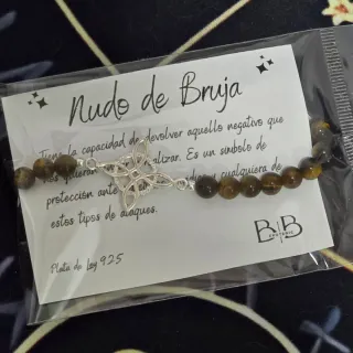 Pulsera Nudo de Bruja Ojo de Tigre Plata 925
