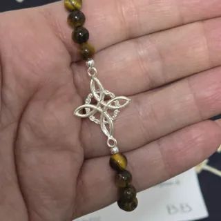 Pulsera Nudo de Bruja Ojo de Tigre Plata 925