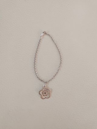 Pulsera Plata Flor Madre Perla Circonitas