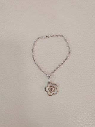 Pulsera Plata Flor Madre Perla Circonitas