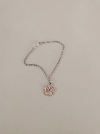 Pulsera Plata Flor Madre Perla Circonitas