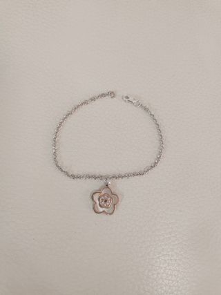 Pulsera Plata Flor Madre Perla Circonitas