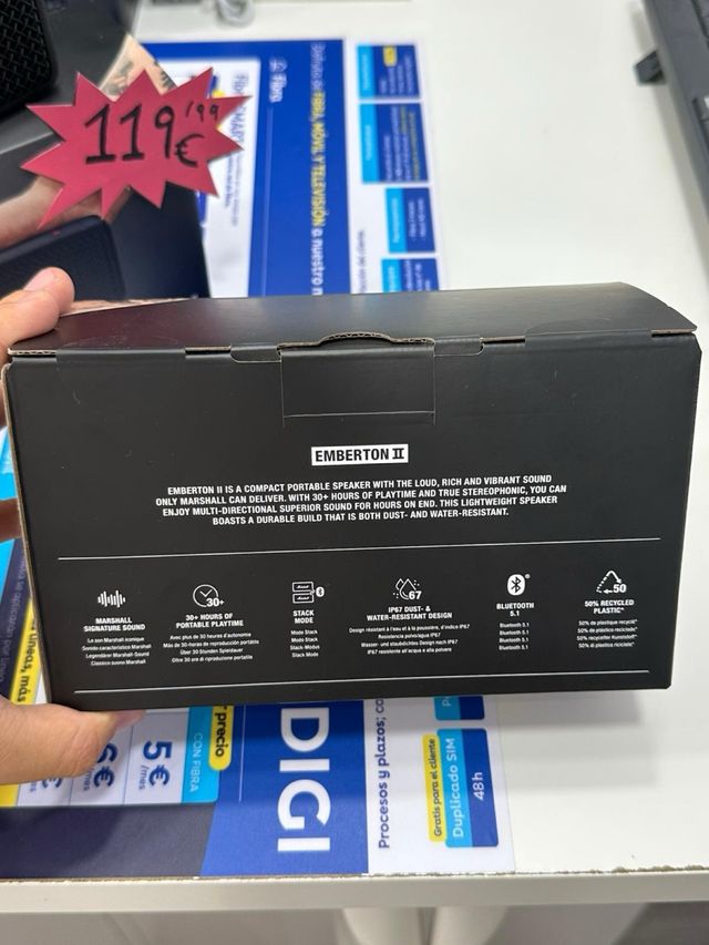 ALTAVOZ MARSHALL EMBERTON II NEGRO PRECINTADO