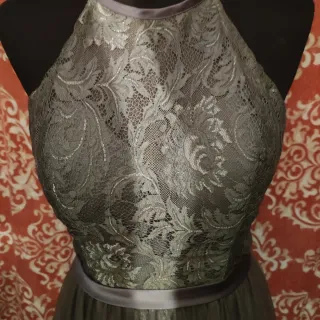 Vestido fiesta cóctel gris T40