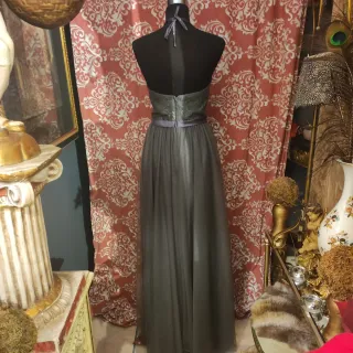 Vestido fiesta cóctel gris T40