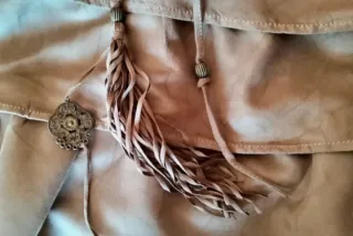 Falda vintage marrón con volantes