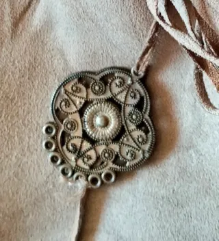 Falda vintage marrón con volantes