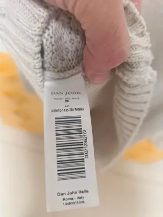 Pullover uomo beige trama geometrica