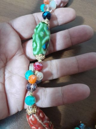 Collana pietre colorate fatte a mano di ceramica