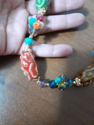 Collana pietre colorate fatte a mano di ceramica