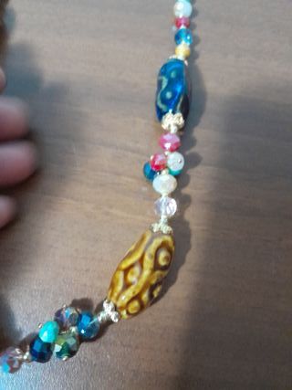 Collana pietre colorate fatte a mano di ceramica