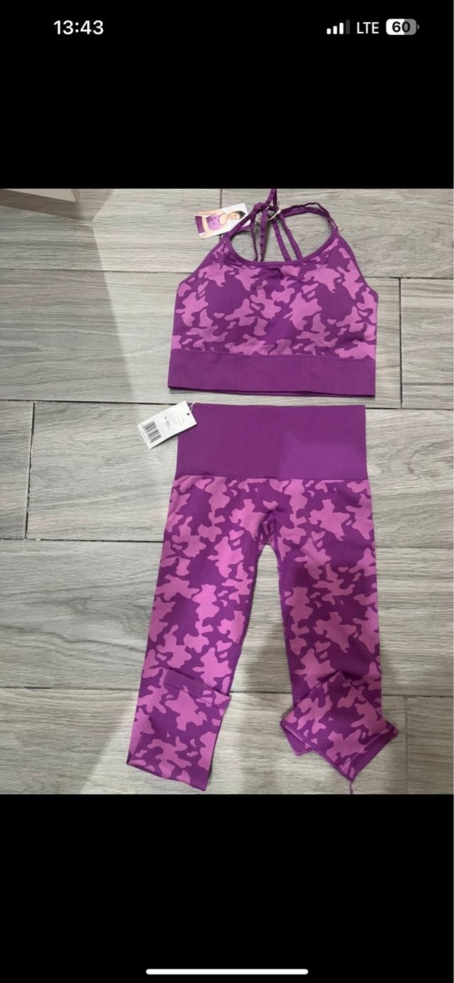Conjunto deportivo mujer rosa y morado