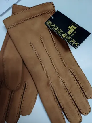 Guantes de ante marrón mujer