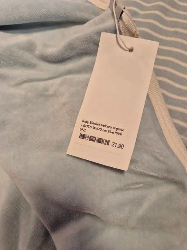 Mantita bebé azul y blanca 90x70cm NUEVA