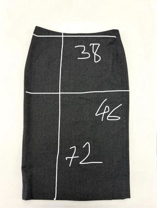 Gonna longuette a tubino in lana, Made in Italy