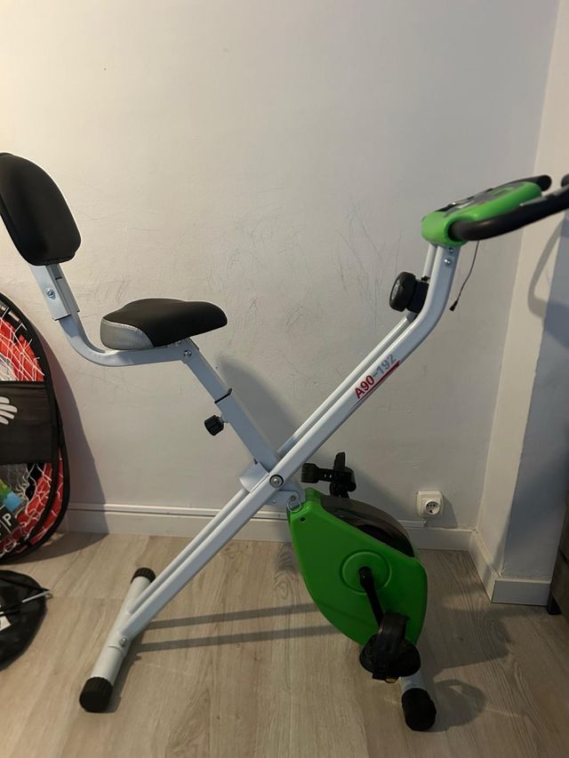 Bicicleta Estática Homcom Acero pvc Plegable Verde