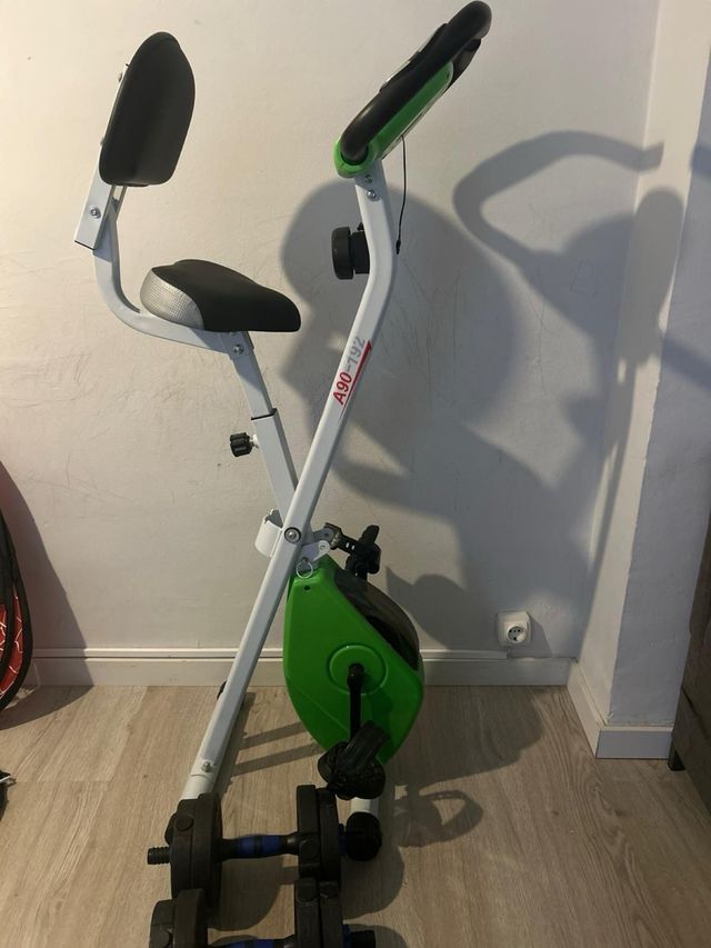 Bicicleta Estática Homcom Acero pvc Plegable Verde