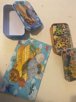 2 PUZZLES DE MADERA CON SUS CAJAS