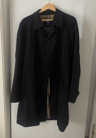 Gabardina Burberry Clásica Azul Marino