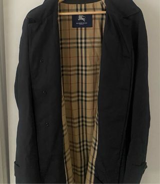 Gabardina Burberry Clásica Azul Marino