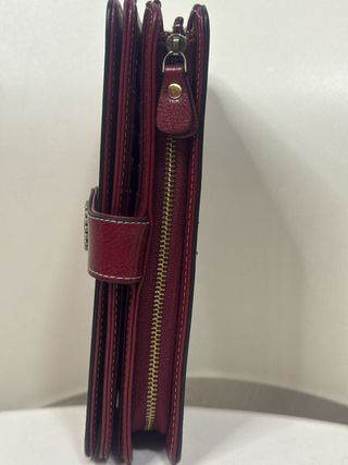 Portafoglio donna rosso con fiore