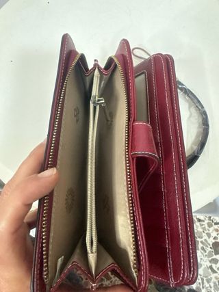 Portafoglio donna rosso con fiore