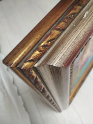 Quadri ad olio Bambino e Bambina con Cane