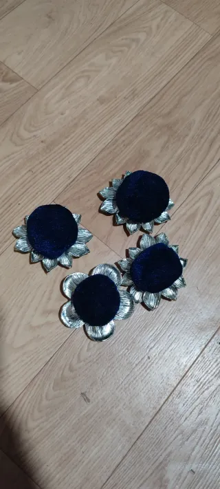 Lote 30 Alfileteros Flor Azul y Plateado