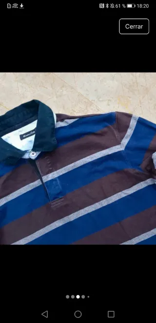Massimo Dutti Polo vintage manga larga hombre