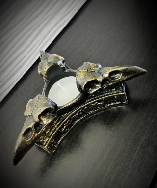 Portacandele Teschio Corvo Triade