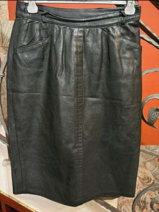 Gonna vera pelle vintage nera