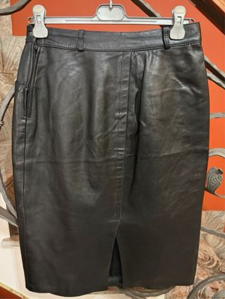 Gonna vera pelle vintage nera