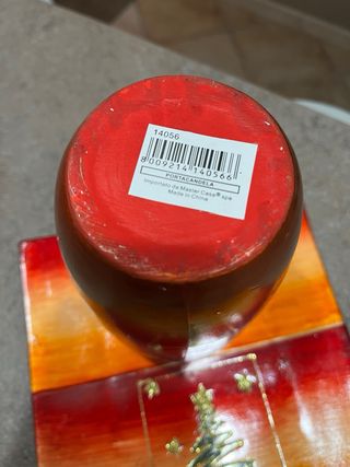 Vaso con piattino decorativo natalizio