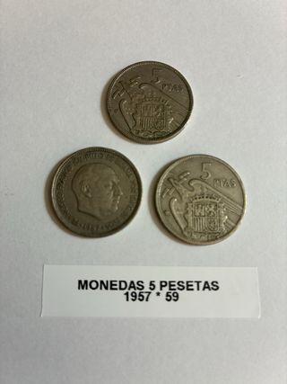 Monedas 5 Pesetas 1957 *59