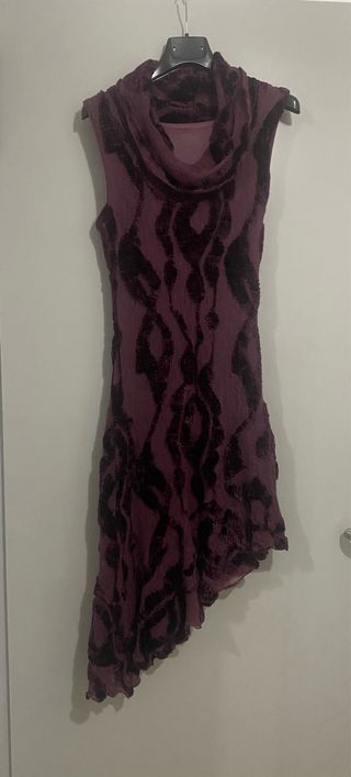 Vestido granate viscosa y lana T36/38