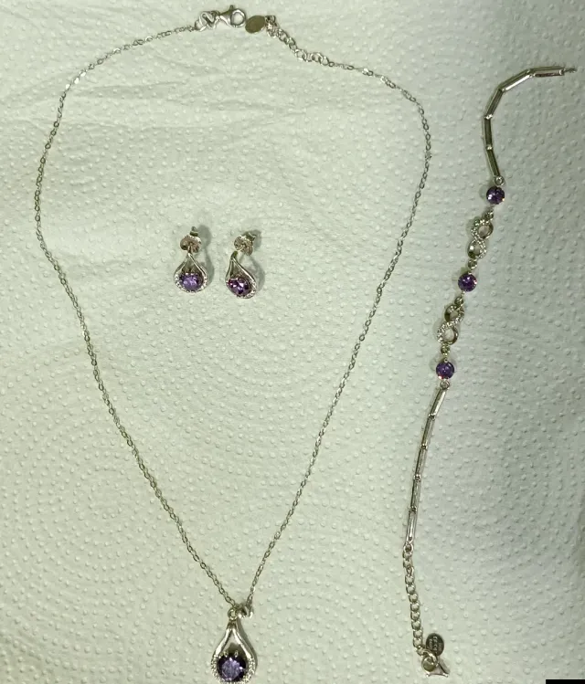 Conjunto Plata: Colgante, Pulsera y Pendientes