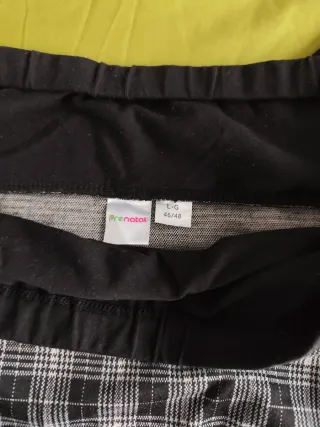 Falda premamá cuadros blanco y negro