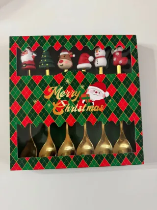 Set 6 Cucchiaini Natalizi Decorati