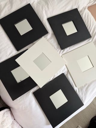 Set 3 Espejos Cuadrados IKEA Madera y Cristal