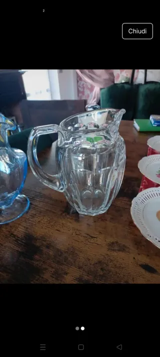 2 Caraffe in vetro Bianca o con sfumature azzurre