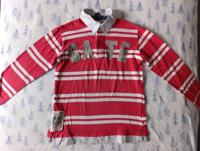 Polo niño rayas rojas talla 7-8