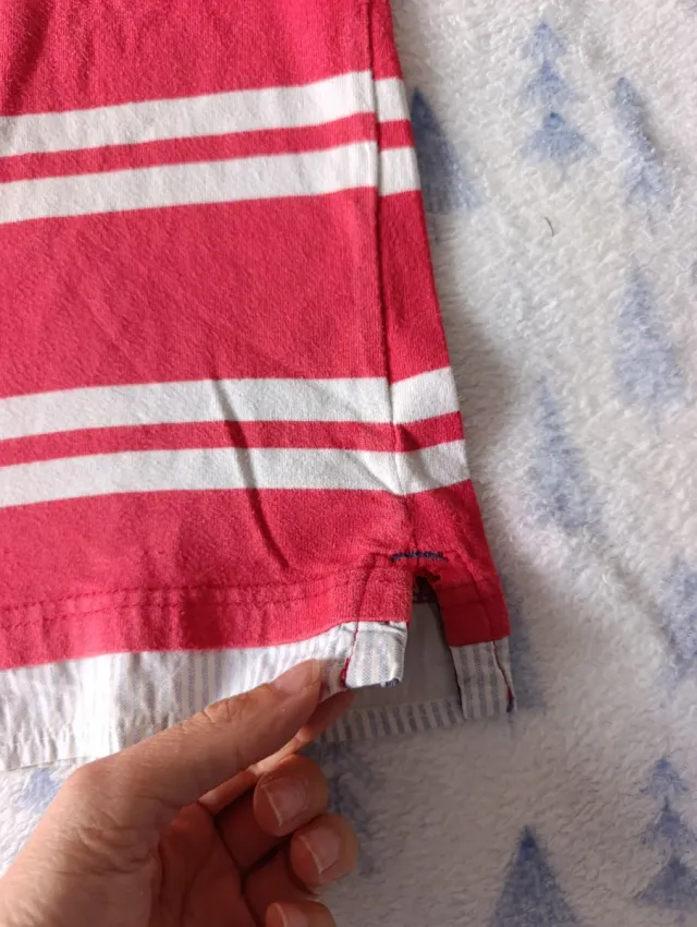 Polo niño rayas rojas talla 7-8