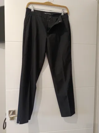 Pantalón vestir recto Zara negro Talla S
