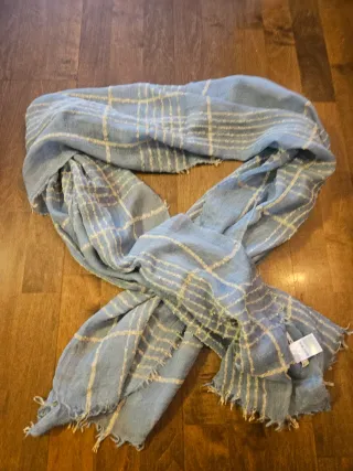 Pañuelo Meisïe Azul con Rayas Beige