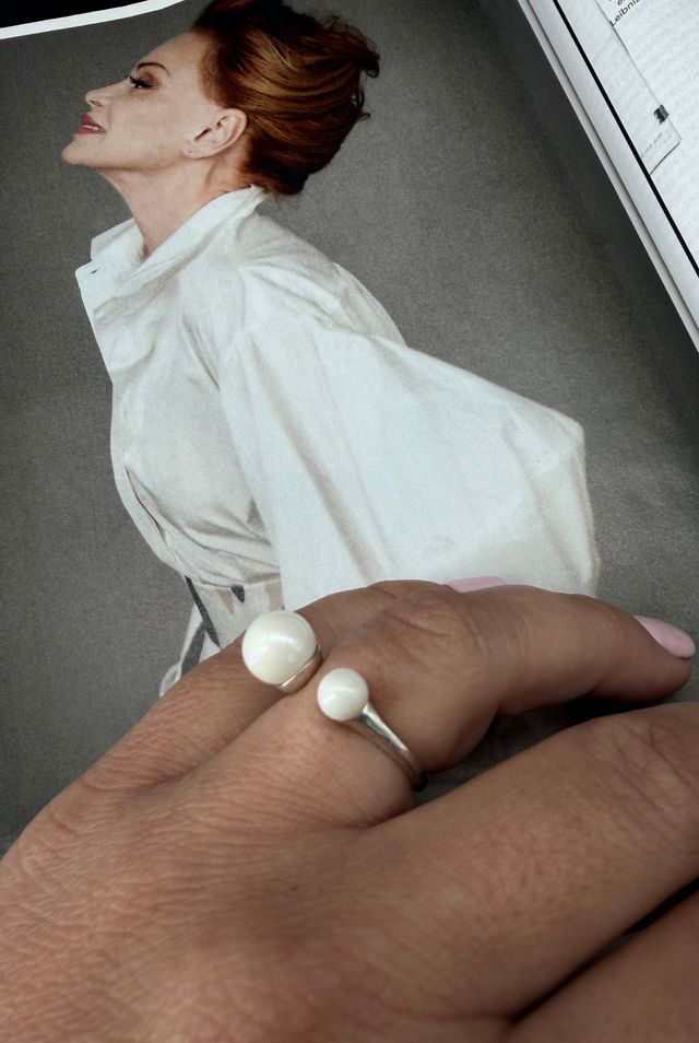 Anello in argento sterling con anelli cuff