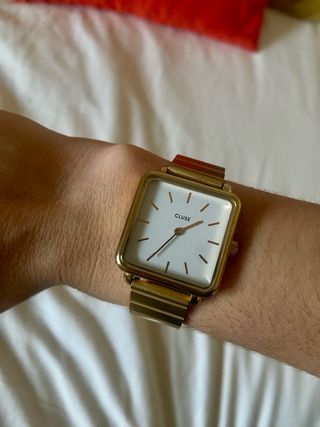 Reloj Cluse Mujer Dorado Cuadrado