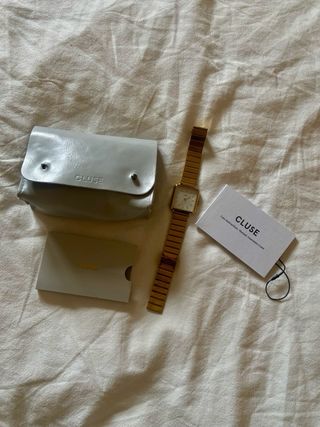 Reloj Cluse Mujer Dorado Cuadrado