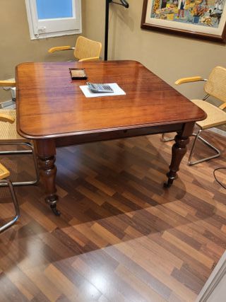 Mesa Caoba Extensible Estilo Inglés