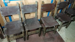 Muebles antiguos madera y cristal