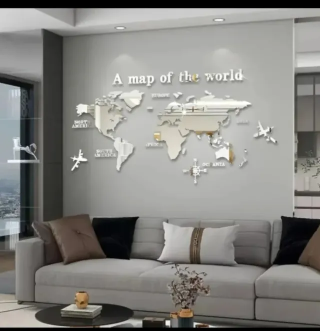 Espejo Decorativo Mapa Mundo Nuevo